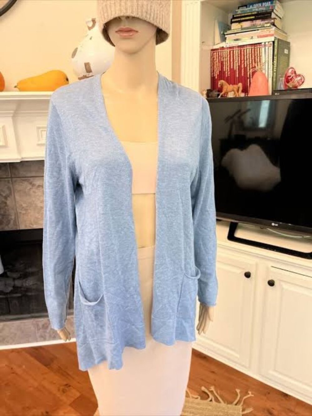 NWT Eileen Fisher POND Slee Tencel/Merino Knit Slouchy Cardigan